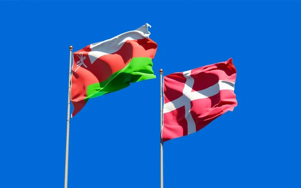 Drapeaux Oman Danemark Oeuvre — Photo