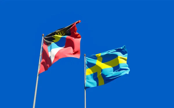 Прапори Швеції Антигуа Барбуди Ілюстрація — стокове фото