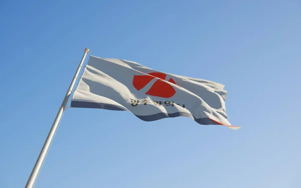 Gwangju Korea Flagga Låg Vinkel Konstverk — Stockfoto