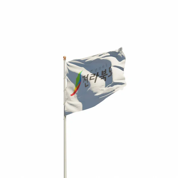 North Jeolla Province Korea Isolated Flag White Artwork — Stock Photo, Image