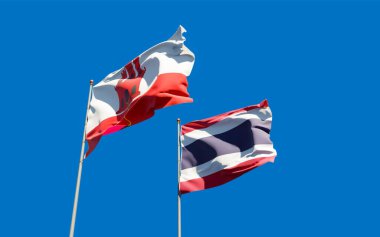 Cebelitarık ve Tayland bayrakları. 3B sanat eseri  