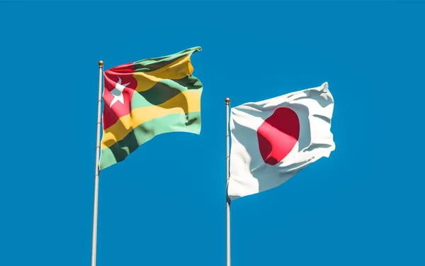Σημαίες Του Τόγκο Και Της Ιαπωνίας Έργα Τέχνης — Φωτογραφία Αρχείου
