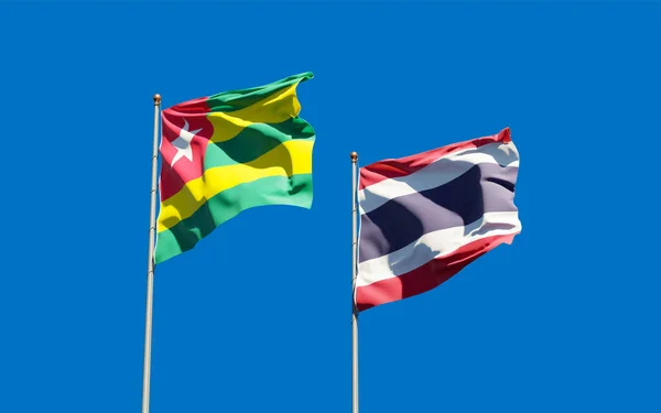 Bandeiras Togo Tailândia Obra — Fotografia de Stock