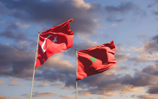 Marokkó Törökország Zászlói Grafika — Stock Fotó
