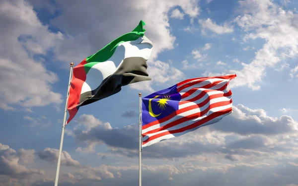 Vlaggen Van Maleisië Arabische Emiraten Van Vae Kunstwerken — Stockfoto