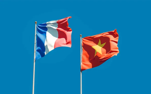 Banderas Francia Vietnam Obras Arte —  Fotos de Stock