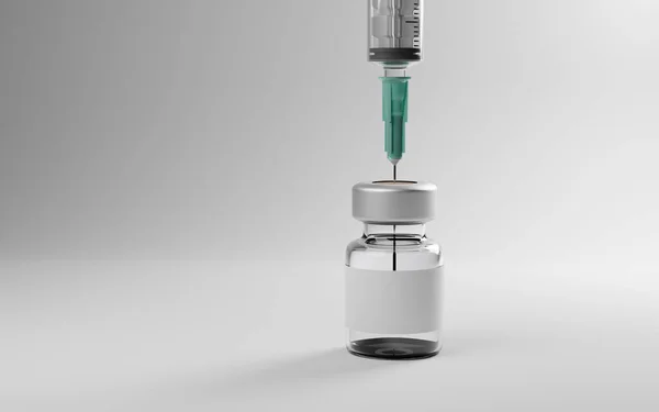 Syringe Está Tomar Vacina Covid Copiar Espaço Negro Obra — Fotografia de Stock