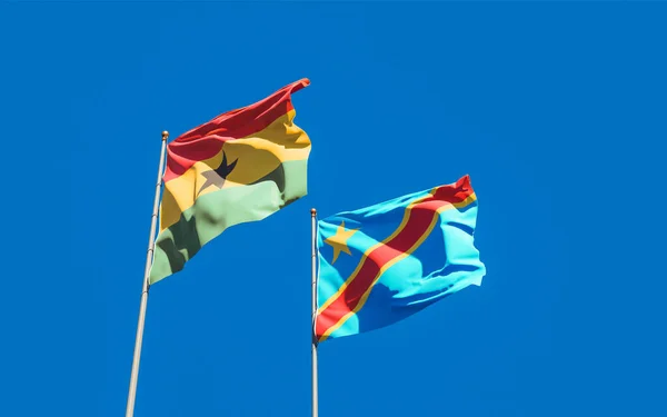 Прапори Гани Конго Ілюстрація — стокове фото
