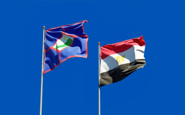 Flags Sint Eustatius Egypt Artwork — Stock Photo, Image
