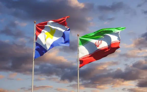Sabas Och Irans Flaggor Konstverk — Stockfoto