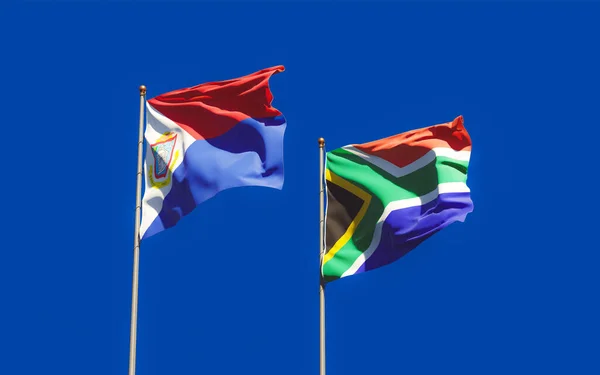 Flaggor Från Sint Maarten Och Sar African Konstverk — Stockfoto