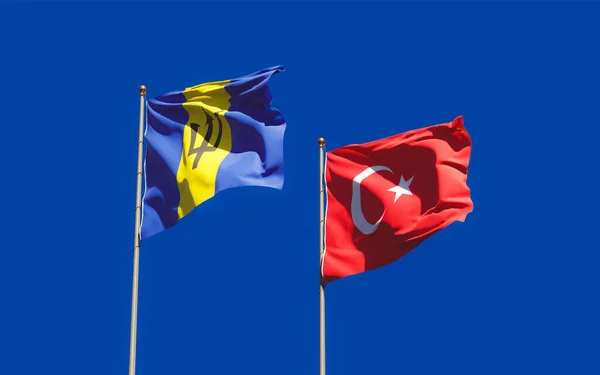 Türkiye Barbados Bayrakları Sanat Eseri — Stok fotoğraf