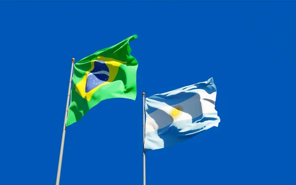 Прапори Бразилії Аргентини Ілюстрація — стокове фото