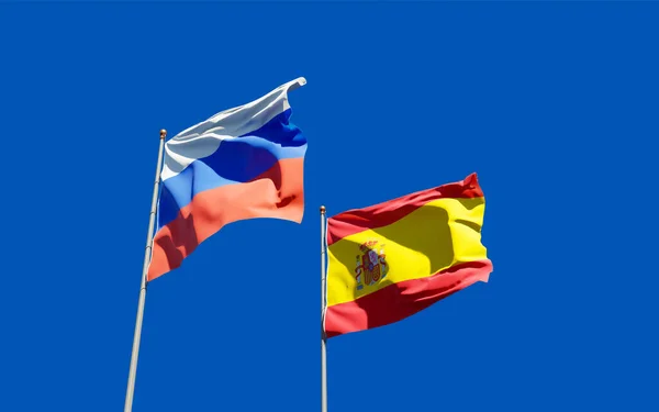 Σημαίες Της Ισπανίας Και Της Ισπανίας Έργα Τέχνης — Φωτογραφία Αρχείου