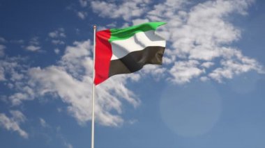 Birleşik Arap Emirlikleri 'nin güzel bayrağı gökyüzüne el sallıyor.. 