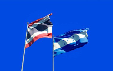 Honduras ve Tayland bayrakları. 3B sanat eseri  