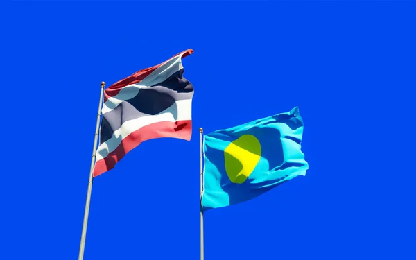 Flagi Palau Tajlandii Obrazy — Zdjęcie stockowe