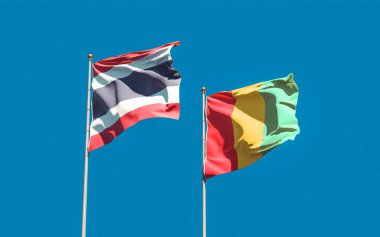 Gine ve Tayland bayrakları. 3B sanat eseri  