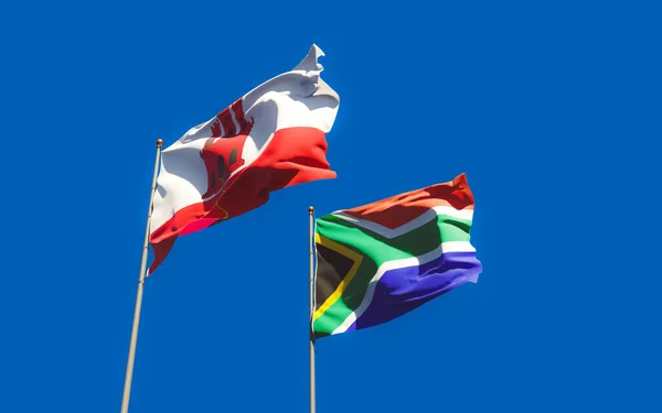 Gibraltár Afrikai Sar Zászlói Grafika — Stock Fotó
