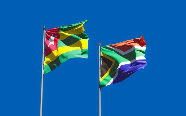 Bandeiras Togo Sar Africano Obra — Fotografia de Stock
