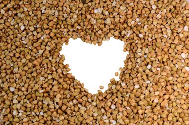 Beyaz kalp şeklinde buğday