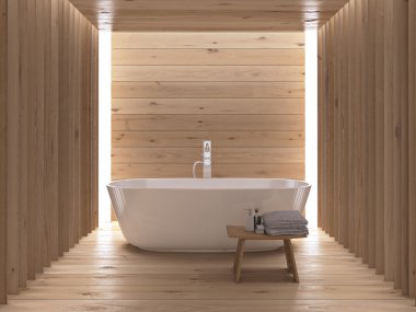 Modern lüks banyo iç. 3D render