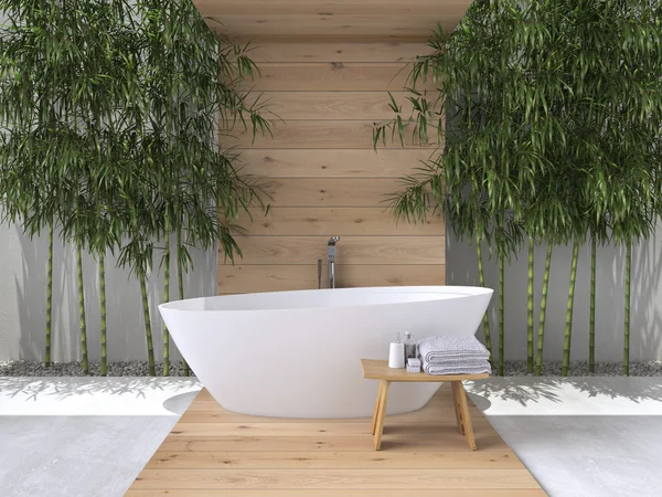 Bir banyo iç. 3D render — Stok fotoğraf