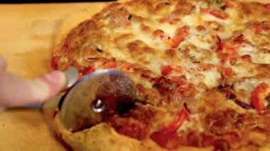 ahşap oyun tahtası kesme pizza.