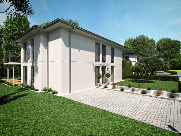 Bella casa moderna. rendering 3d — Foto Stock