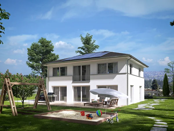 Moderna casa a schiera. rendering 3d — Foto Stock