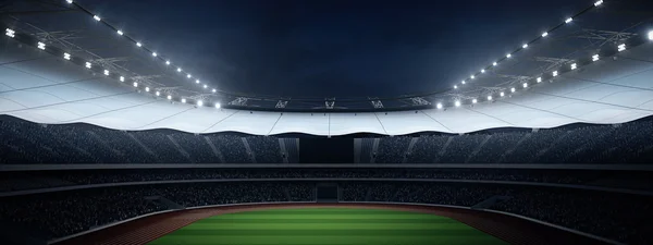 Estadio con los aficionados la noche antes del partido. renderizado 3d — Foto de Stock