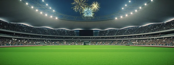 Stadion z fanów nocy przed meczem. renderowania 3D — Zdjęcie stockowe