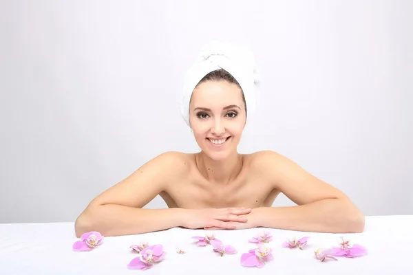 Güzel mutlu Spa kız — Stok fotoğraf