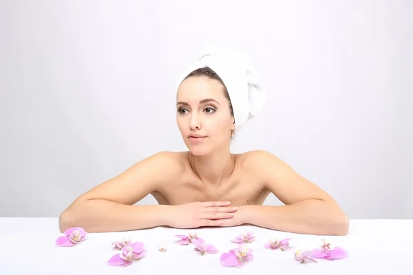 Güzel mutlu Spa kız — Stok fotoğraf