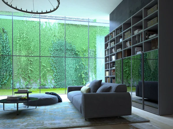 Loft appartement interieur. 3D-rendering — Stockfoto