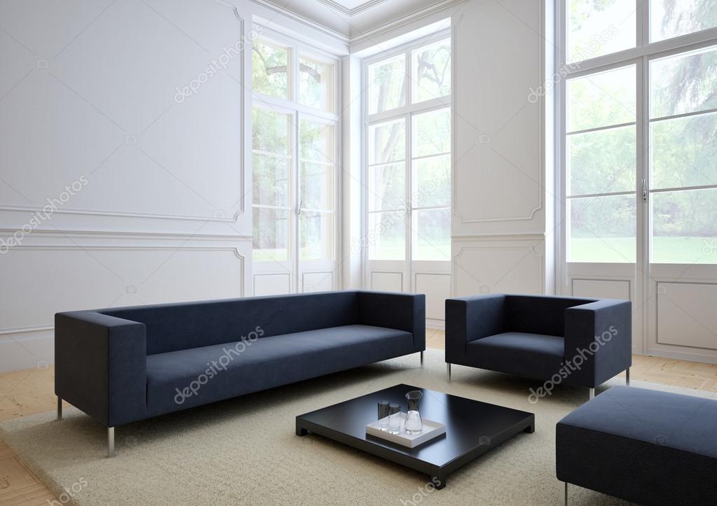 sofa of tissue in a modern living room. 3d rendering