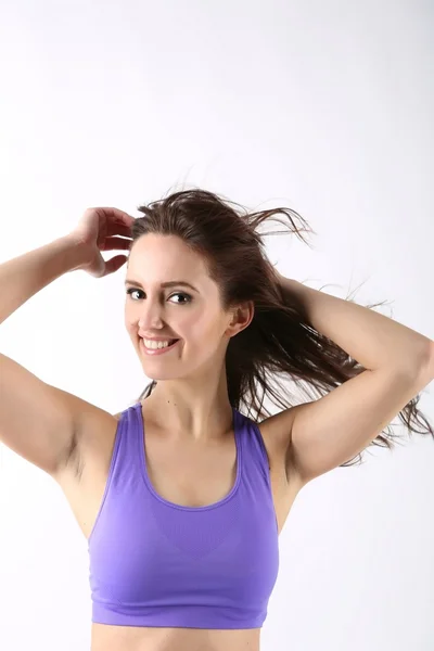 Retrato de menina de beleza com cabelo longo . — Fotografia de Stock