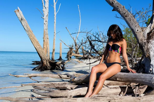 Young woman on beach — Stock Photo, Image