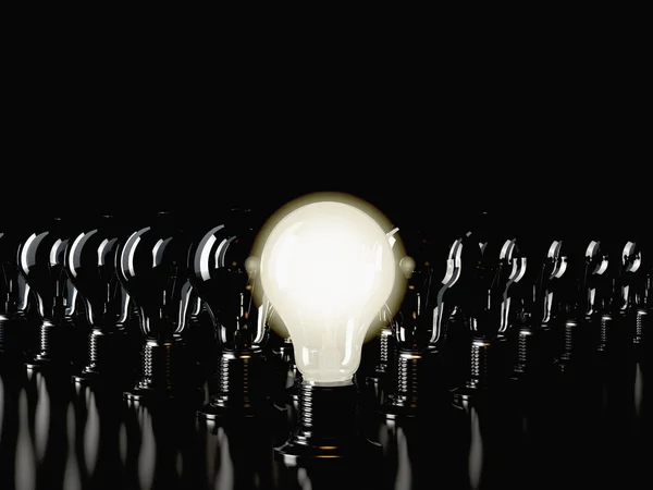 Illuminated fluorescent light bulb — Stock Photo, Image