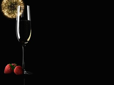 Şampanya, çilek ile