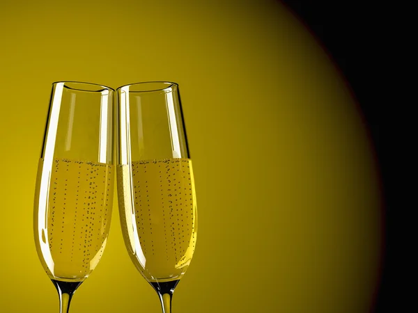 Twee glazen champagne. — Stockfoto