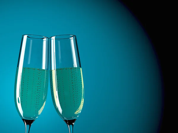 Twee glazen champagne. — Stockfoto