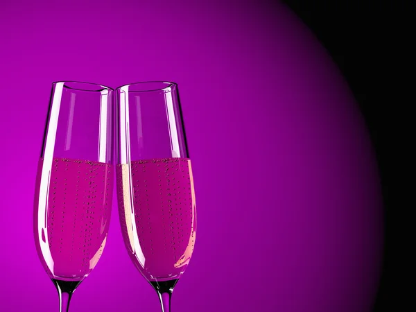 Twee glazen champagne. — Stockfoto