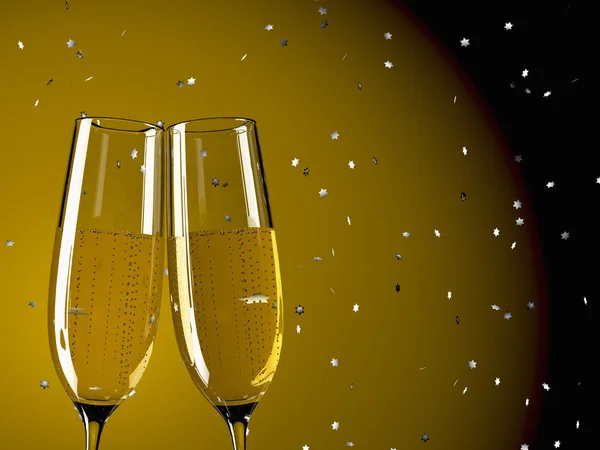 Två glas champagne — Stockfoto