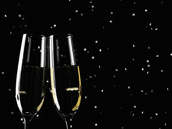 Two glasses of champagne — Stock Photo, Image