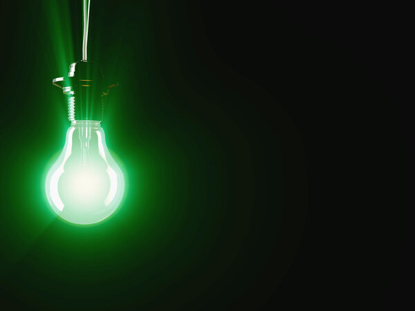 освещенная флуоресцентная лампочка
