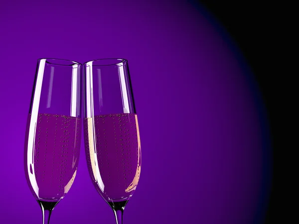 Two glasses of champagne — Stock Photo, Image