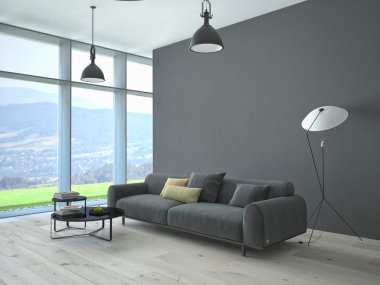Modern oturma odası çatı iç