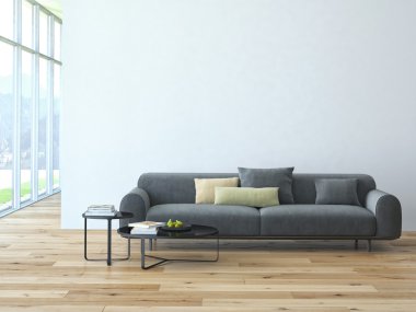Contemporary living room loft interior clipart