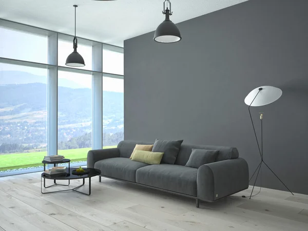 Hedendaagse woonkamer loft interieur — Stockfoto